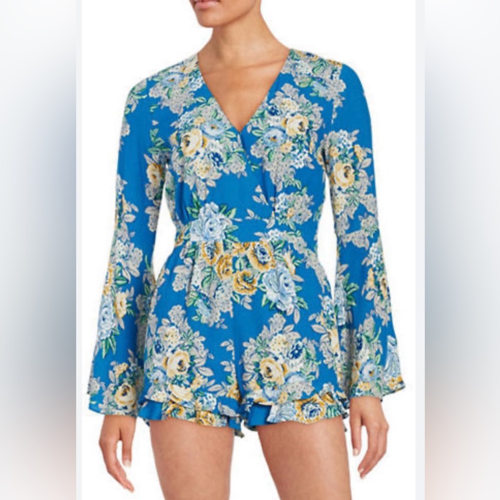 Design Lab Lord and Taylor Long Sleeve Floral Romper